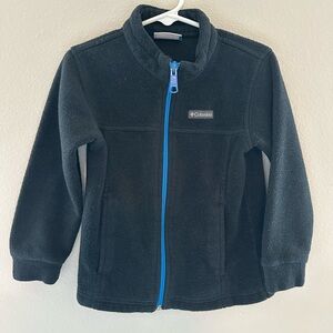 Columbia Black Fleece Jacket with Teal Accent